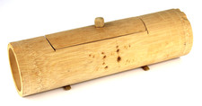 Portaoggetti Vintage in Bambù Legno Design Svuotatasche con coperchio TUBE BOX