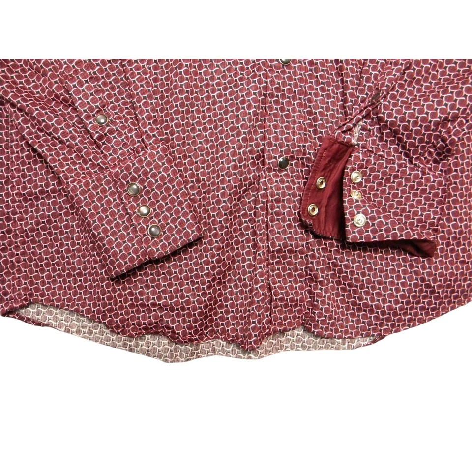 House Of Lords 男式衬衫紫色印花珍珠扣 Y2K Grunge 西部中号 — 第 3/4 张图片