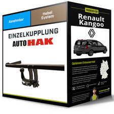 Abnehmbare Anhängerkupplung für RENAULT Kangoo 13-21 Typ KW / FW Auto Hak NEU