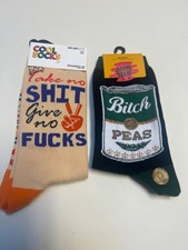 2 pair Women's Crew Socks size 5-10 S/M novelty Dirty sayings hipster for adults