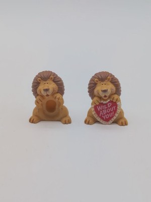 Hallmark Merry Miniatures Valentine 1991 Lion Wild About You! Group of 2 B-1B