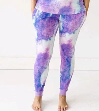 Little Sleepies Women’s Bamboo Pajama Pants Purple Watercolor Medium Loungewear