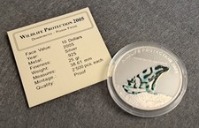 Liberia 10 Dollars 0.925 Silber 2005 Wildlife Protection Frosch, PP