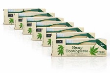 6x HEMP Toothpaste + FREE Brush - Organic Hemp Oil | Fluoride Free | Vegan-100ml 21.65 per litre