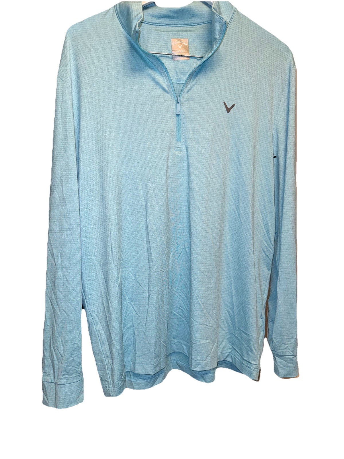 Callaway Opti-Dri Men&rsquo;s Large Light Blue Heathered Quarter