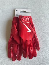 Nike Alpha Batting Gloves Youth Unisex Red/Red/White Size LG  INV318 