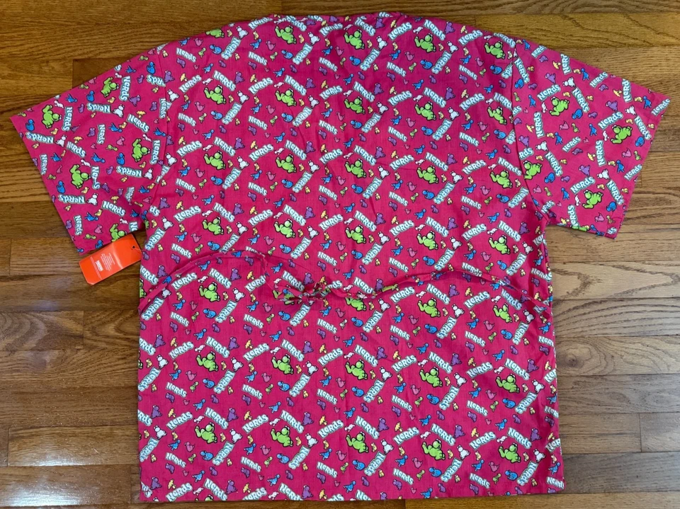 NEW! Nerds Candy Nestle Scrub Top Nurse Doctor Medical Adult 3XL - Image 3 of 4