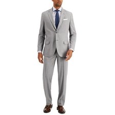 Nautica Mens Modern fit Dress Suit Pants 43 / 32 Light Grey Solid Stretch