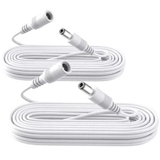 2 Pack DC Power Extension Cord 10ft 12V 5.5x2.1mm White