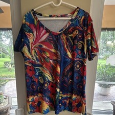Multicolor Parrot Animal Print V-Neck Short S...