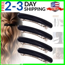 4PCS French Barrette Hair Clips for Women, 2.48 In Small Tortoise Shell Hair ...