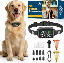 GPS Wireless Dog Fence 48H Battery Electric Fence for Dogs GNSS Dog Collar IPX7