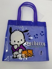 Rare Sanrio Pochacco Vintage Y2K Transparent Vinyl Storage Pouch Bag Small Neon