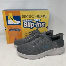 Skechers Slip ins Shoes Charcoal Mesh Comfort Casual Memory Foam Men's Size 13