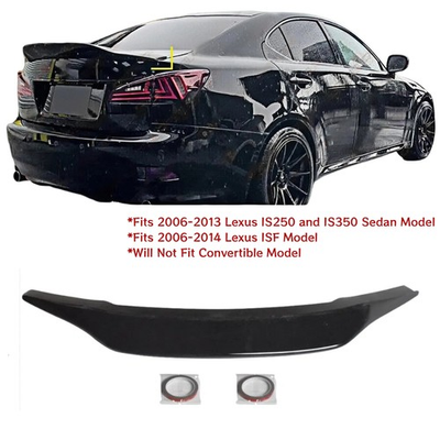 #ad #ad Fit 06 13 Lexus IS250 IS350 ISF Gloss Black Rear Trunk Lip Spoiler Wing Lid Deck $66.29