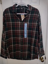 Eddie Bauer Men's Bristol Flannel Shirt Size L Overland Plaid - NWT