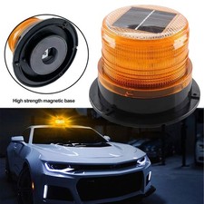 Solar Magnetic Battery Powered 18 LED Amber Warning Lights Strobe Beacon Light