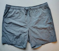 Mens Eddie Bauer Pull On Shorts Slate Blue Sz XXL UPF 50 Stretch Water Repel