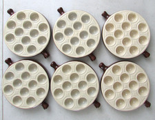 Ensemble de 6 caquelons poêlons escargots 12 trous Grès céramique Émile Henry