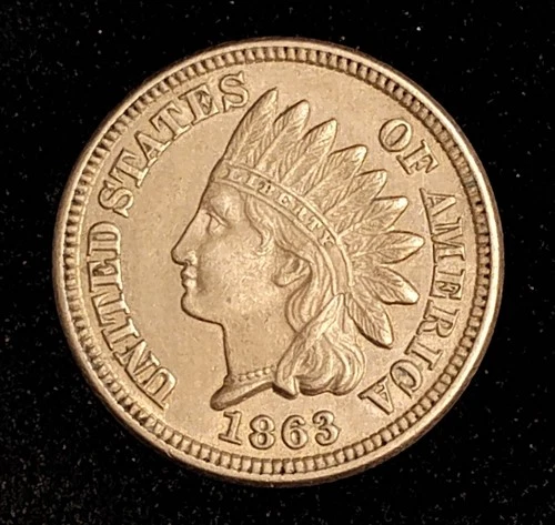 1863 Indian Head Cent Penny Uncirculated Beauty