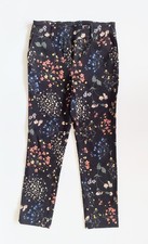 Jules Leopold Straight Leg Black Floral Trousers Womens Small