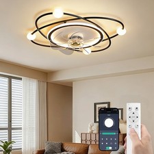 LED Ceiling Fan Light High Quality Offices Interior Light with Timing Dimmable