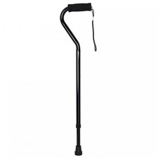 McKesson Offset Cane Aluminum Padded Handle Adjustable 30 to 39" Height Black