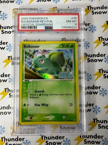 Bulbasaur Reverse Foil #46 Crystal Guardians 2006 Pokemon EX PSA 8