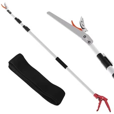 2 in 1 Tree Pruner & Pole Saws for Tree Trimming, The Pruner Head Used to Tri...