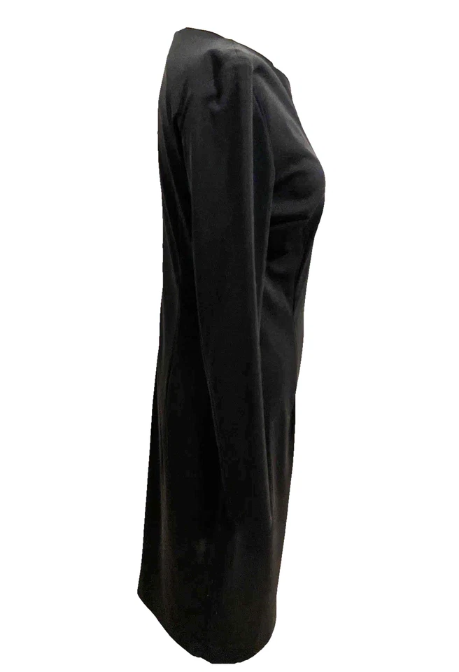 Garyk Lee Black Crepe Sheath Dress Women's Size 6 USA-Made Cocktail Party LBD - Image 3 of 4