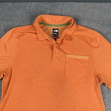 The North Face Polo Shirt Mens Large Orange FlashDry-XD Performance Golf Hiking