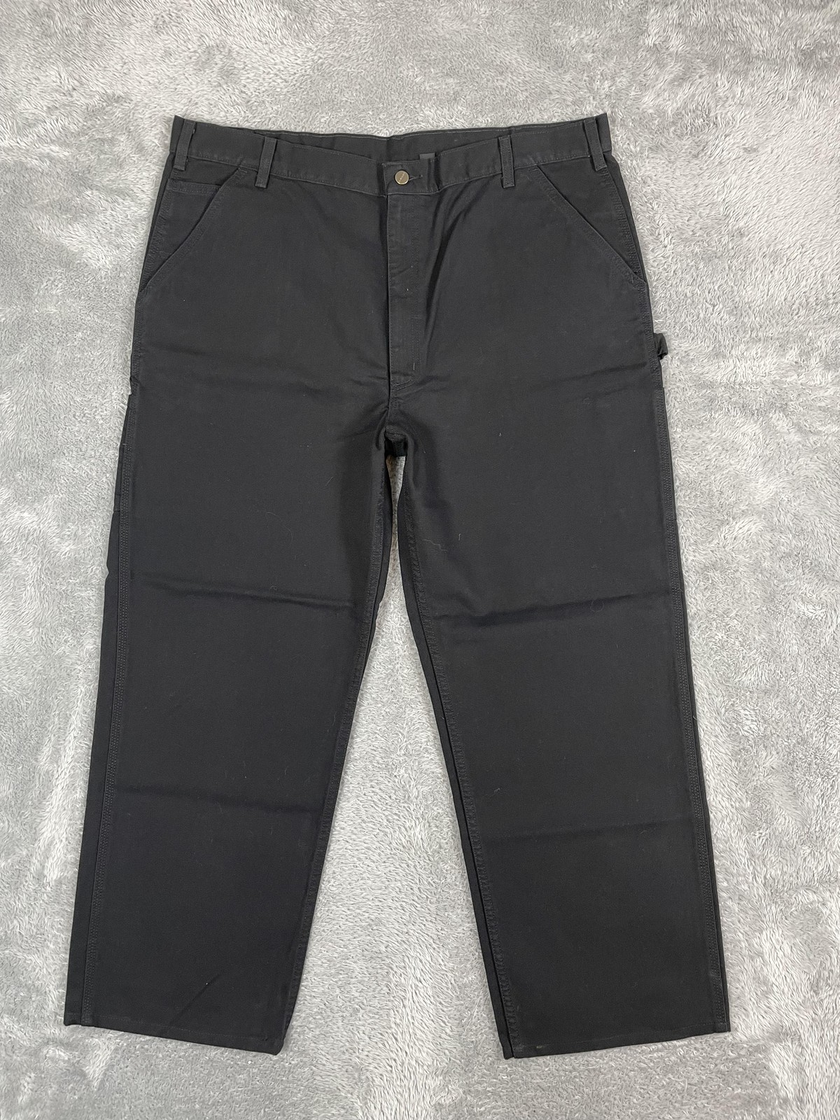 Carhartt Pants Mens 42x30** Black Loose Fit Washed Duck Utility Work Carpenter