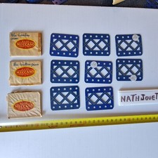 MECCANO   croisillonné  bleu et or  17 longrines n° 98 : 6 cm 5 trous     lot 80