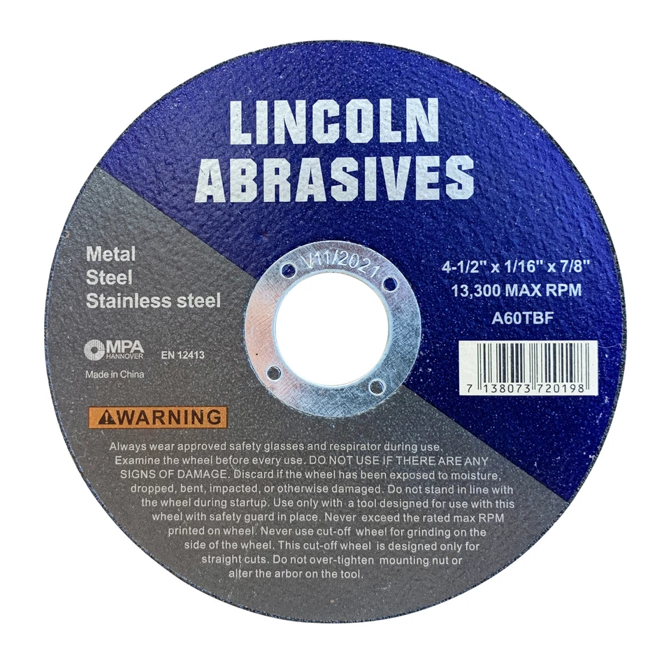 Paquete de 50 discos de corte de 4-1/2" x 1/16" de 4,5 de acero inoxidable y metal Foto 2 de 4
