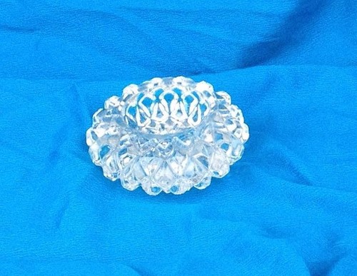 Round Diamond Open Master Salt Clear Glass AntiqueTableware EAPG - Picture 3 of 3