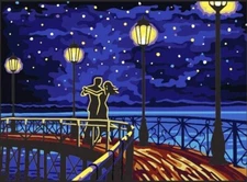 "Waltz" Printed Needlepoint Tapestry  Canvas 6325