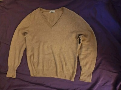 Lyle And Scott  Sweater Vintage Size L Tan Beige 100% Cashmere See Desc 