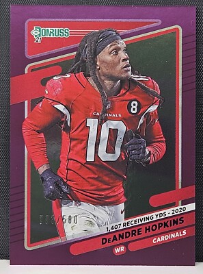 2021 Panini Donruss DeAndre Hopkins #247 Photo Variation / 500 - Cardinals 