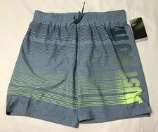 Nike Men's JUST DO IT Vital Gray Stripe 7" Swim Trunks NESS 9456 Size L