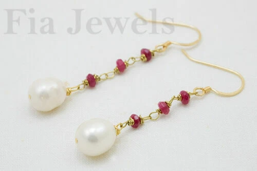 Orecchini di lusso con gemme in argento rubino