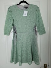 £39 Topshop Mint Green Pastel Lace Dress BNWT Size 12