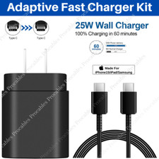 25W Fast Charger Block USB C To Type C Cable For iPhone 15 16 17 Pro Samsung LOT