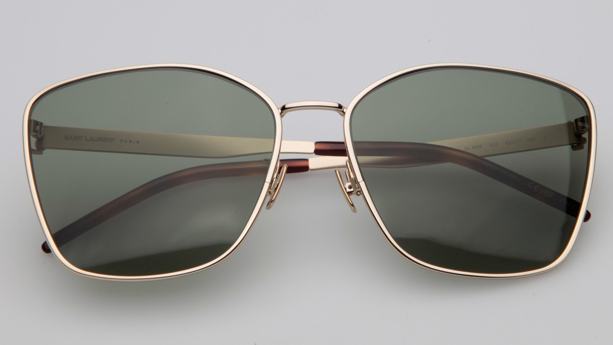 Saint Laurent SL M98 - 004 Silver Authentic | Made in Italy | NEW SAINT LAURENT SUNGLASSES SL M98 003 GOLD/GREEN 62MM  main image 4