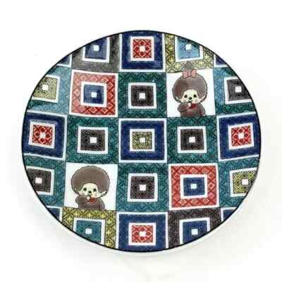 Monchhichi x Kutani Small Plate Old Kutani Colored Stone Pavement Design JP LTD