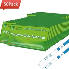 Clinical Guard Pack of 50 Individually Sealed LH Ovulation Test Strips
