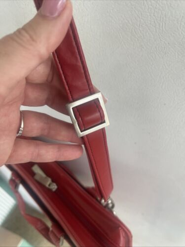 Franklin Covey Red Planner Organizer Zip Tote Shoulder Bag 7-ring Binder Leather - Picture 21 of 24