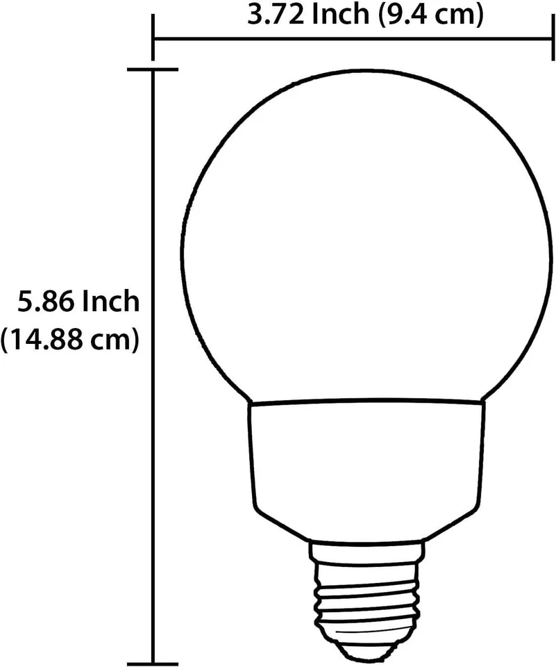 3Pack G30 LED Globe Light Bulb, Compact Vanity Clear, 5000K, 900LM, 20W(75W) - Image 2 of 4