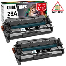 2  CF226A Ink Toner Cartridges fits HP 26A LaserJet Pro M402dn M426fdw MFP Black