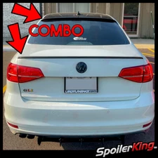 COMBO Rear Roof Wing & Trunk Lip Spoiler (Fits VW Jetta 2011-2018 4dr) 284R/244L