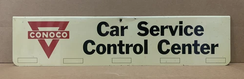 Vintage Conoco Car Service Control Center Sign Gas Station Oil